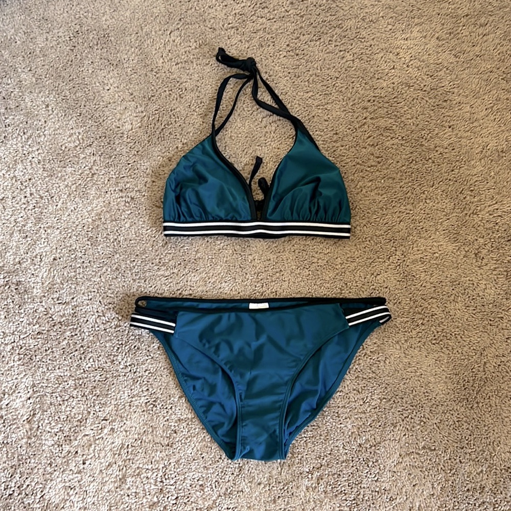 Xhilaration Teal / Dark Aqua Sporty 2 Piece Bikini